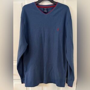 NWT Polo Ralph Lauren Waffle Knit V Neck Long Sleeve Vintage Shirt Sz XL
